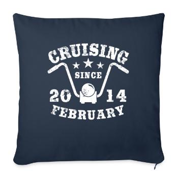 Cruising Biker Birthday February 2014 Motorcycle - Sofa pillowcase 17,3'' x 17,3'' (45 x 45 cm) - navy - Front