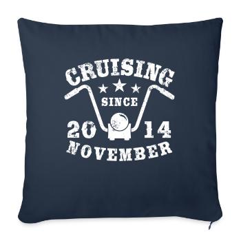 Cruising Biker Birthday November 2014 Motorcycle - Sofa pillowcase 17,3'' x 17,3'' (45 x 45 cm) - navy - Front