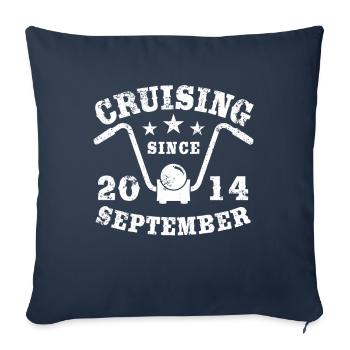 Cruising Biker Birthday September 2014 Motorcycle - Sofa pillowcase 17,3'' x 17,3'' (45 x 45 cm) - navy - Front