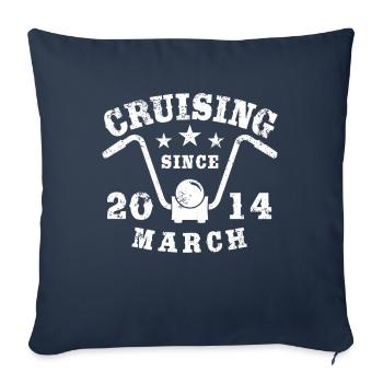 Cruising Biker Birthday March 2014 Motorcycle - Sofa pillowcase 17,3'' x 17,3'' (45 x 45 cm) - navy - Front