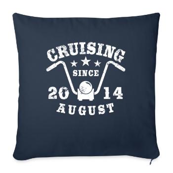 Cruising Biker Birthday August 2014 Motorcycle - Sofa pillowcase 17,3'' x 17,3'' (45 x 45 cm) - navy - Front
