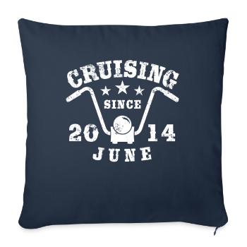 Cruising Biker Birthday June 2014 Motorcycle - Sofa pillowcase 17,3'' x 17,3'' (45 x 45 cm) - navy - Front