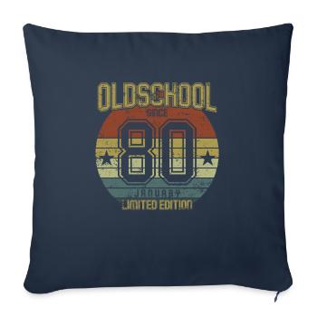 Janvier 1980 - Anniversaire en janvier Oldschool - Housse de coussin décorative 45 x 45 cm - bleu marine - Devant