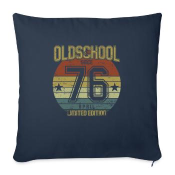 Avril 1976 - Anniversaire en avril Oldschool - Housse de coussin décorative 45 x 45 cm - bleu marine - Devant
