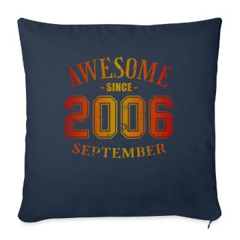 Septembre 2006 - Anniversaire de septembre - Housse de coussin décorative 45 x 45 cm - bleu marine - Devant