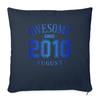Août 2010 - Anniversaire en août Génial - Housse de coussin décorative 45 x 45 cm - bleu marine - Devant