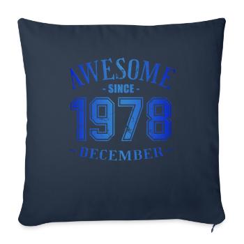Décembre 1978 - Anniversaire en décembre Génial - Housse de coussin décorative 45 x 45 cm - bleu marine - Devant