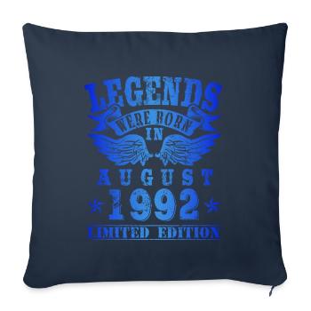 Des légendes sont nées en août 1992 Anniversaire - Housse de coussin décorative 45 x 45 cm - bleu marine - Devant