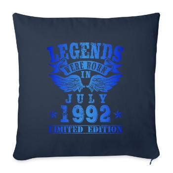Les légendes sont nées en juillet 1992 Anniversaire - Housse de coussin décorative 45 x 45 cm - bleu marine - Devant