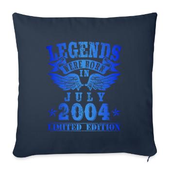 Les légendes sont nées en juillet 2004 Anniversaire - Housse de coussin décorative 45 x 45 cm - bleu marine - Devant