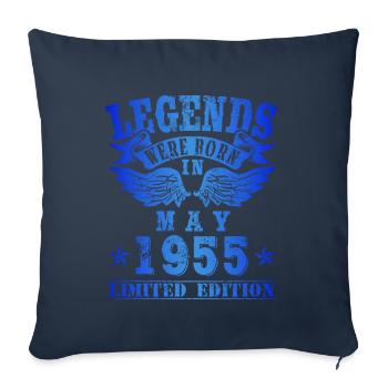 Les légendes sont nées en mai 1955 - Housse de coussin décorative 45 x 45 cm - bleu marine - Devant