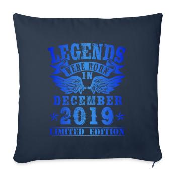 Les légendes sont nées en décembre 2019 Anniversaire - Housse de coussin décorative 45 x 45 cm - bleu marine - Devant