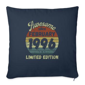 Génial depuis février 1996 - Anniversaire - Housse de coussin décorative 45 x 45 cm - bleu marine - Devant