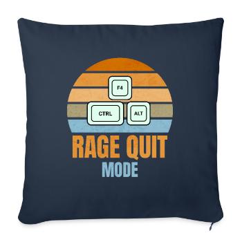 Rage Quit Mode – CTRL + ALT + F4 for gamers - Sofa pillowcase 17,3'' x 17,3'' (45 x 45 cm) - navy - Front