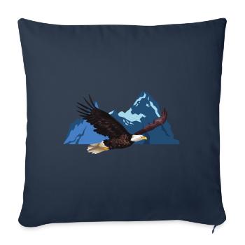 Faucon - Housse de coussin décorative 45 x 45 cm - bleu marine - Devant