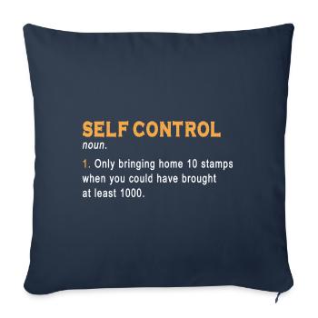 Stamp collecting - Sofa pillowcase 17,3'' x 17,3'' (45 x 45 cm) - navy - Front