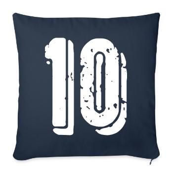 Maillot à 10 chiffres - Housse de coussin décorative 45 x 45 cm - bleu marine - Devant