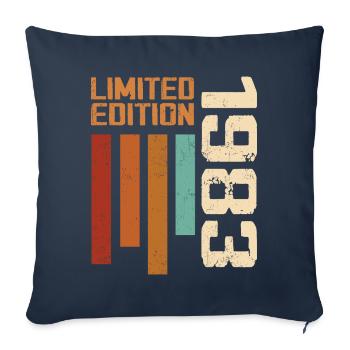 Vintage 1983 Cadeau d’anniversaire 1983 Retro 1983 - Housse de coussin décorative 45 x 45 cm - bleu marine - Devant