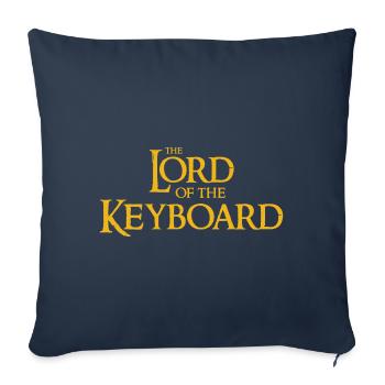 Le Seigneur du Clavier Informaticien PC Nerd - Housse de coussin décorative 45 x 45 cm - bleu marine - Devant