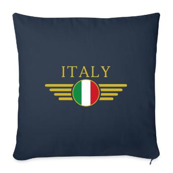 J’aime l’Italie T-shirt design de style élégance - Housse de coussin décorative 45 x 45 cm - bleu marine - Devant