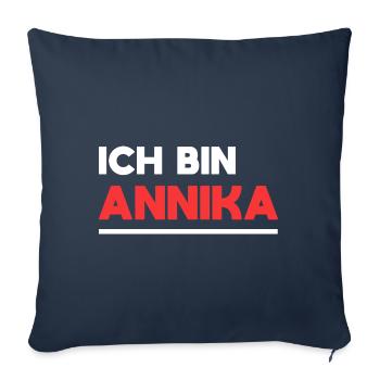 Annika Name Spruch für stolze Annikas - Sofakissenbezug 45 x 45 cm - Navy - Vorne