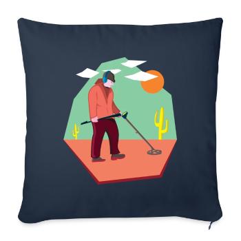 Sondler in the desert on a treasure hunt with a probe - Sofa pillowcase 17,3'' x 17,3'' (45 x 45 cm) - navy - Front