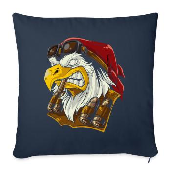 Eagle eagle head - Sofa pillowcase 17,3'' x 17,3'' (45 x 45 cm) - navy - Front
