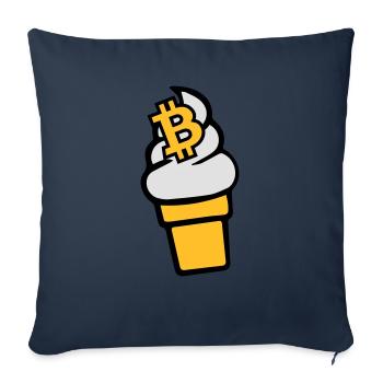 Bitcoin-Cream - Sofa pillowcase 17,3'' x 17,3'' (45 x 45 cm) - navy - Front
