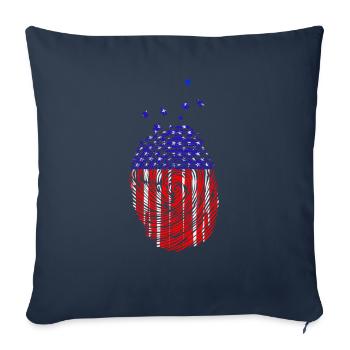 USA Fingerprint - Sofa pillowcase 17,3'' x 17,3'' (45 x 45 cm) - navy - Front