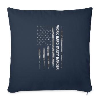 Work Hard Party Harder - Sofa pillowcase 17,3'' x 17,3'' (45 x 45 cm) - navy - Front