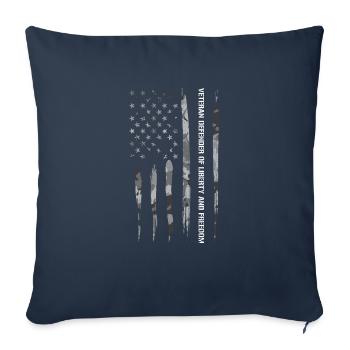 Vétéran Défenseur De La Liberté Et... - Housse de coussin décorative 45 x 45 cm - bleu marine - Devant