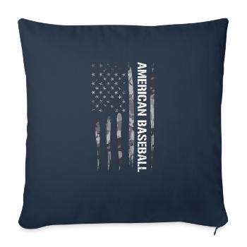 Baseball américain - Drapeau américain - Housse de coussin décorative 45 x 45 cm - bleu marine - Devant