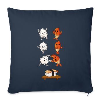 Sushi Fusion Rice & Salmon - Sofa pillowcase 17,3'' x 17,3'' (45 x 45 cm) - navy - Front