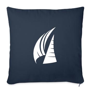 Deux voiles élégantes pour les skippers et les capitaines cool - Housse de coussin décorative 45 x 45 cm - bleu marine - Devant