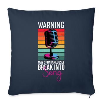 Entrez spontanément dans Song Singer - Housse de coussin décorative 45 x 45 cm - bleu marine - Devant