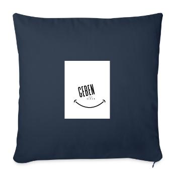 Geben ist Glueck Black and White - Sofakissenbezug 45 x 45 cm - Navy - Vorne