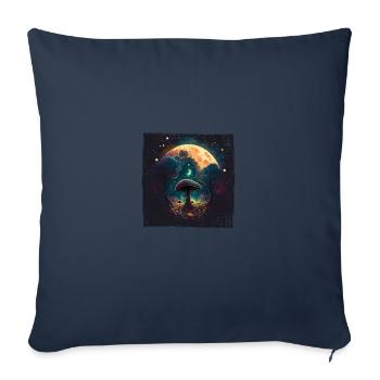 Pilze Aquarell und Watercolor Boho Malerei - Sofakissenbezug 45 x 45 cm - Navy - Vorne