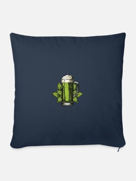 Bierglas Hopfen - Sofakissenbezug 45 x 45 cm - Navy