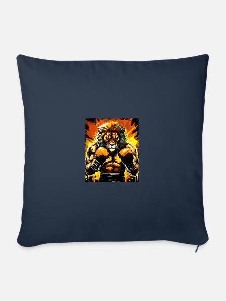 Löwe Boxer Boxen - Sofakissenbezug 45 x 45 cm - Navy