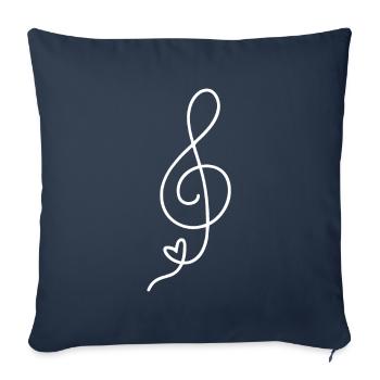 00234 Violinschlüssel - Sofakissenbezug 45 x 45 cm - Navy - Vorne