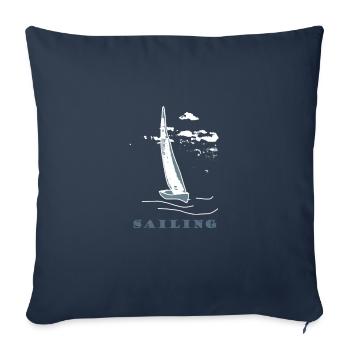 Voilier,Mer,cadeau,cool,trend - Housse de coussin décorative 45 x 45 cm - bleu marine - Devant