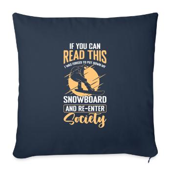 Snowboard Sport Winter Holiday - Sofa pillowcase 17,3'' x 17,3'' (45 x 45 cm) - navy - Front
