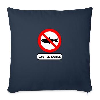 poisson interdit - Housse de coussin décorative 45 x 45 cm - bleu marine - Devant