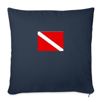 Diving flag - Housse de coussin décorative 45 x 45 cm - bleu marine - Devant