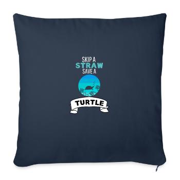 Sea Turtle Ocean Animal Retro Turtle - Sofa pillowcase 17,3'' x 17,3'' (45 x 45 cm) - navy - Front