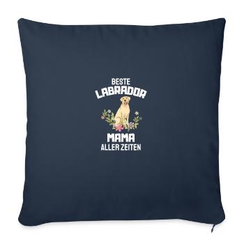 Best Labrador Mom Ever Flower Dog - Sofa pillowcase 17,3'' x 17,3'' (45 x 45 cm) - navy - Front