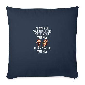 Monkey Lovers Zoo Animal Funny Gift Monkey - Sofa pillowcase 17,3'' x 17,3'' (45 x 45 cm) - navy - Front