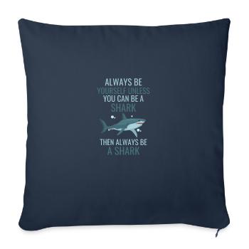 Ocean Animal Funny Cadeau Requin animal de mer - Housse de coussin décorative 45 x 45 cm - bleu marine - Devant