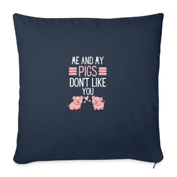 Cadeau drôle d’éleveur d’animaux de ferme - Housse de coussin décorative 45 x 45 cm - bleu marine - Devant