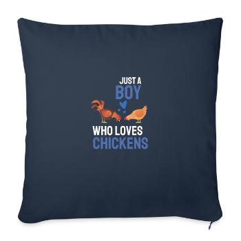 Farm Animal Farmer Boy Gift Chicken - Sofa pillowcase 17,3'' x 17,3'' (45 x 45 cm) - navy - Front